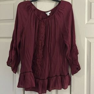 COUNTERPARTS burgundy blouse